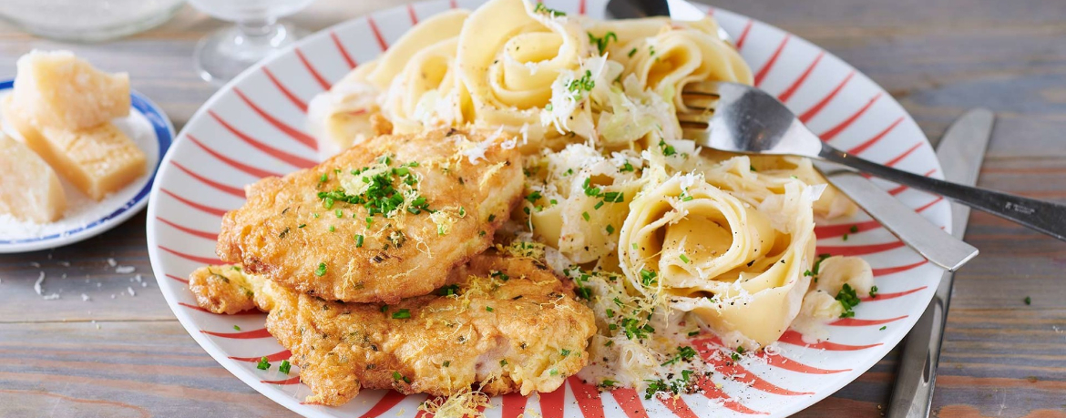 Putenpiccata mit Pappardelle, Parmesan und cremigem Zitronenlauch für 4 Personen von lidl-kochen.de