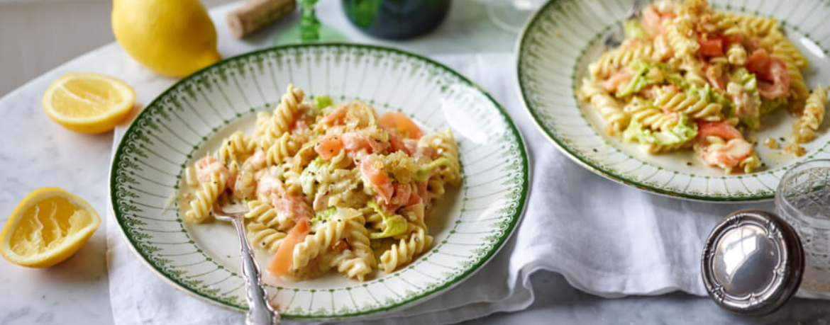 Nudeln mit Räucherlachs Senfsoße - Rezept | LIDL Kochen