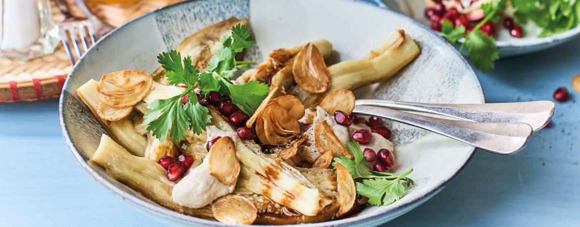 Gegrillte Aubergine mit Nusscreme für 4 Personen von lidl-kochen.de