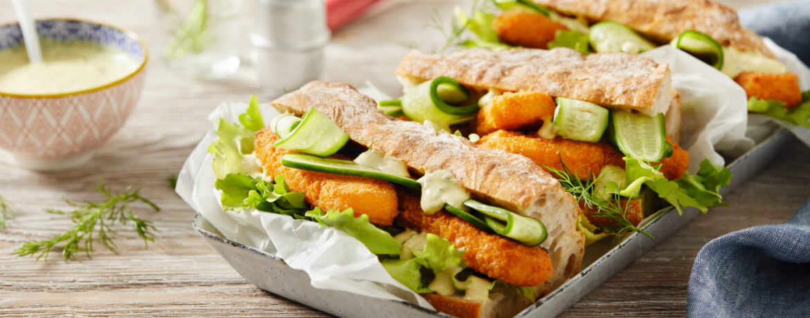 Veganes Fischstäbchen-Sandwich