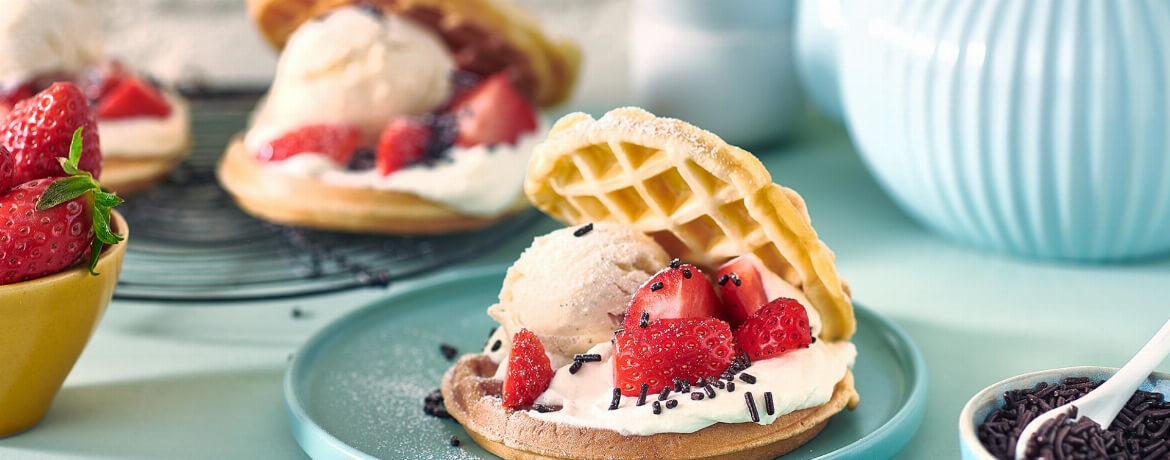 Waffel Sandwich mit Vanilleeis - Rezept | LIDL Kochen