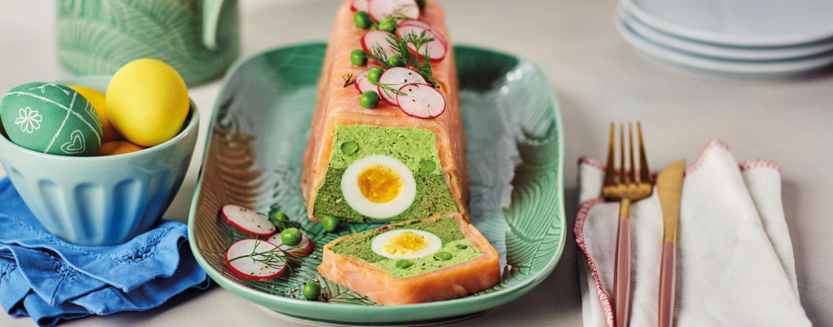 Lachs-Terrine mit Spinat und Erbsen für 10 Personen von lidl-kochen.de