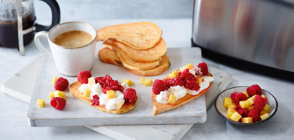 Süßkartoffel-Toast Mango-Schmand - Rezept | LIDL Kochen Süßkartoffel-Toast Mango-Schmand - Rezept | LIDL Kochen