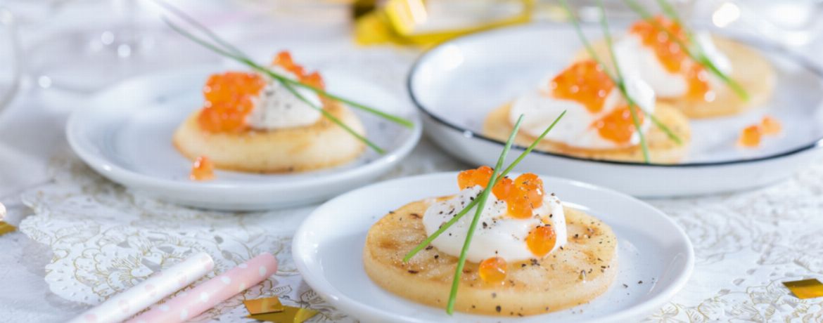 Kaviar-Apfel-Häppchen mit Calvadoscreme für 4 Personen von lidl-kochen.de