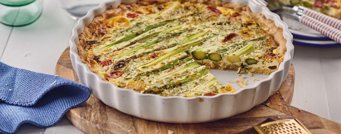 Bunte Quiche mit Spargel und Kräuterguss - Rezept | LIDL Kochen