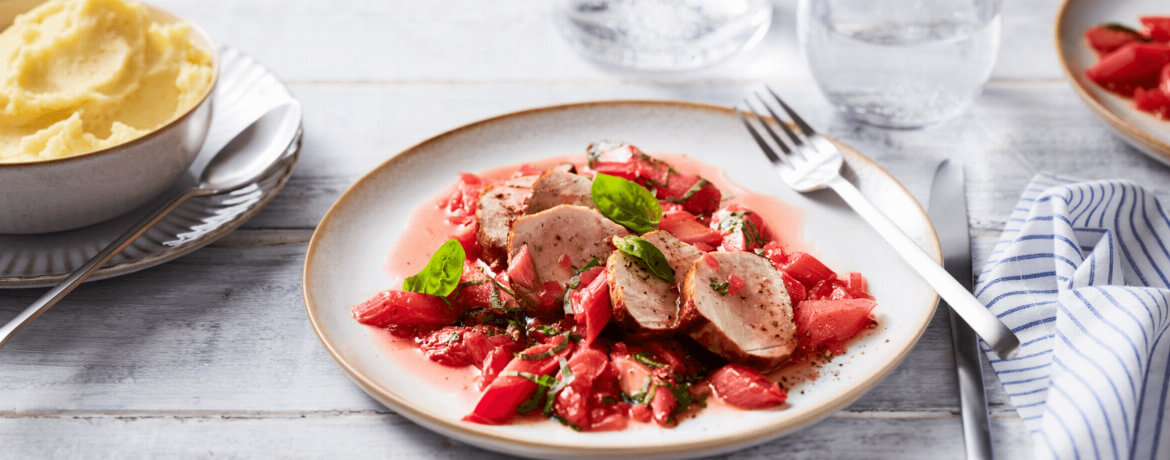 Schweinefilet mit Rhabarber-Gemüse für 4 Personen von lidl-kochen.de