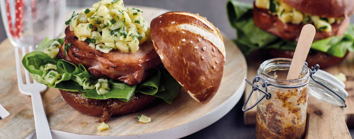 Leberkäse-Burger mit Kartoffelsalat für 4 Personen von lidl-kochen.de