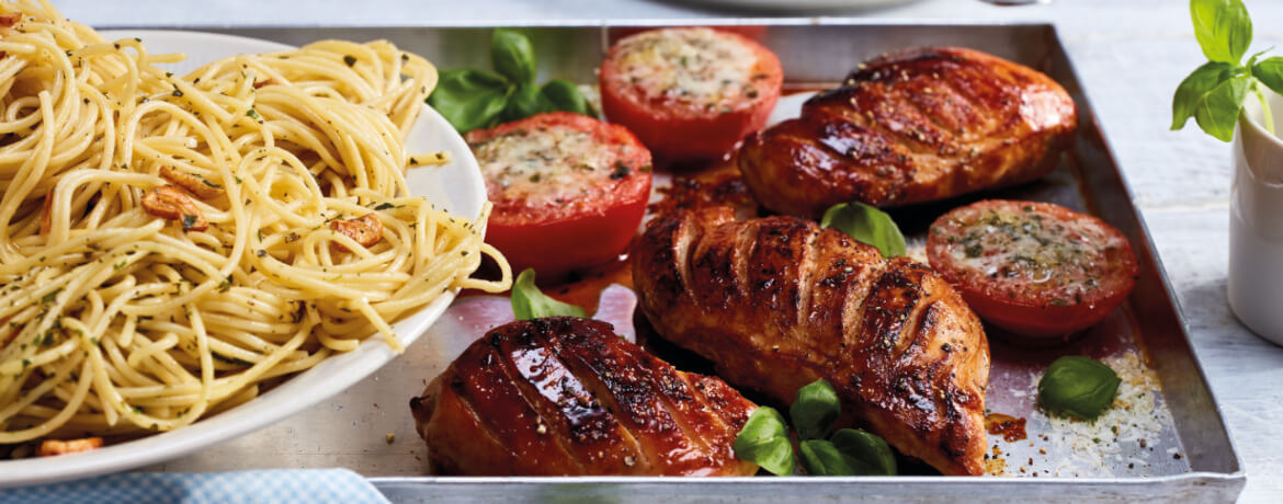 Schnell Einfach Hahnchen Tomaten Spaghetti Aglio Lidl Kochen