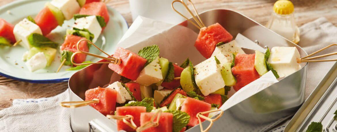 Wassermelonen-Feta-Spieße mit Minze-image