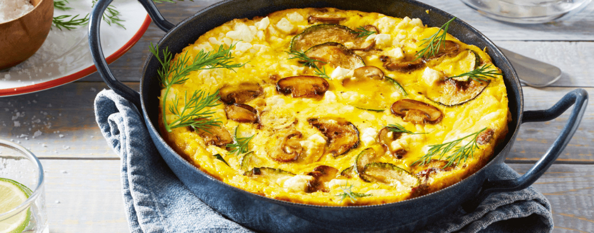 Frittata mit Zucchini, Champignons und Feta für 4 Personen von lidl-kochen.de