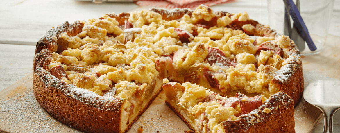 Rhabarberkuchen mit Streuseln und Quark Rezept LIDL Kochen