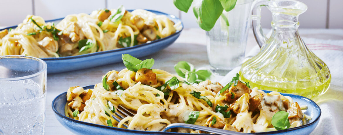 Spaghetti zu Gorgonzola-Pilzsoße - Rezept | LIDL Kochen