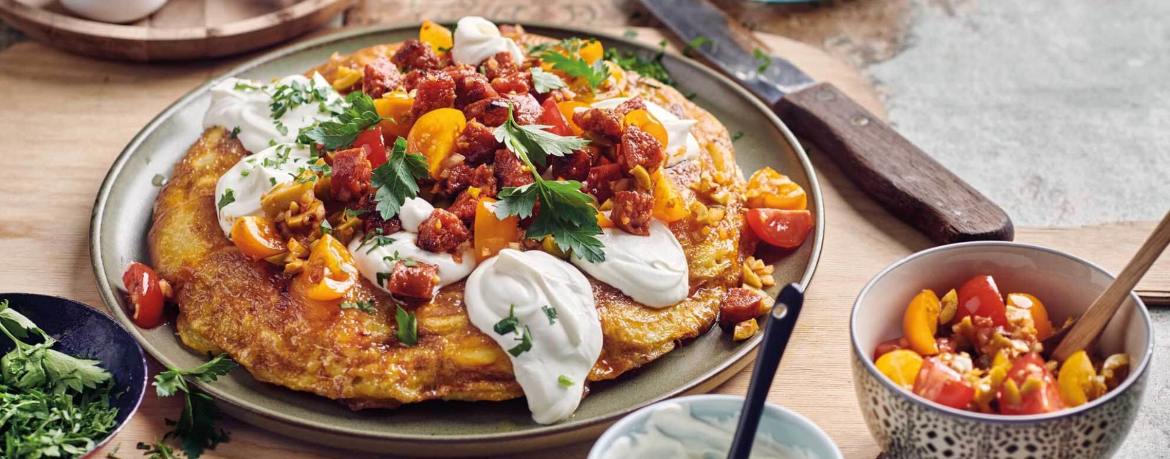 Spanische Tortilla mit Chorizo-Topping für 4 Personen von lidl-kochen.de