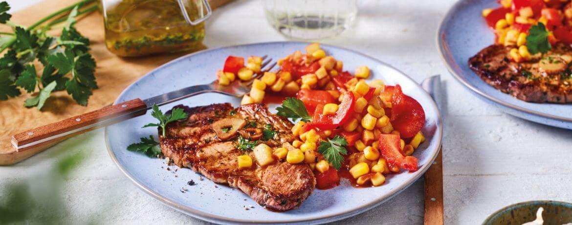 Steaks vom Schweinenacken &amp;amp; Mais - Rezept | LIDL Kochen