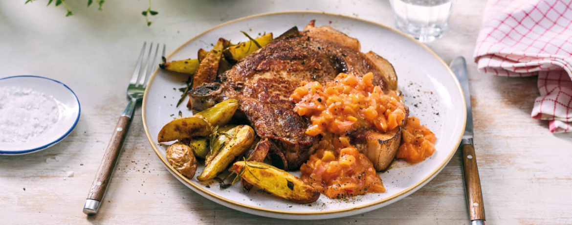 Schweinekotelette mit Aprikosenchutney für 4 Personen von lidl-kochen.de