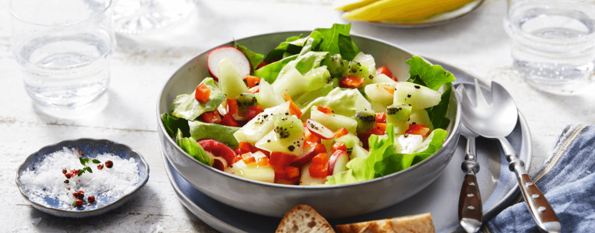 Bunter Salat mit Kiwi und Melone für 4 Personen von lidl-kochen.de