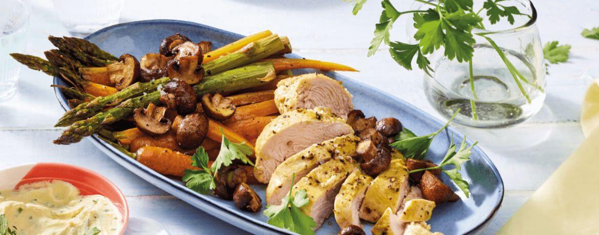 Schnell & einfach Hähnchen mit Spargel im Backofen ...