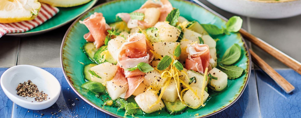 Fruchtiger Melonensalat mit Serranoschinken für 4 Personen von lidl-kochen.de