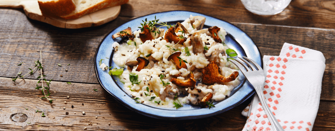 Pilzrisotto mit gebratenen Pfifferlingen für 4 Personen von lidl-kochen.de