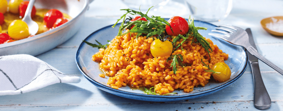 Tomatenrisotto mit Rucolasalat für 4 Personen von lidl-kochen.de