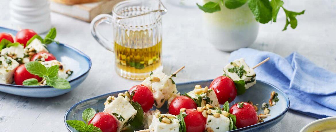 Feta-Tomaten-Spieße mit Minze und Pinienkernen für 4 Personen von lidl-kochen.de
