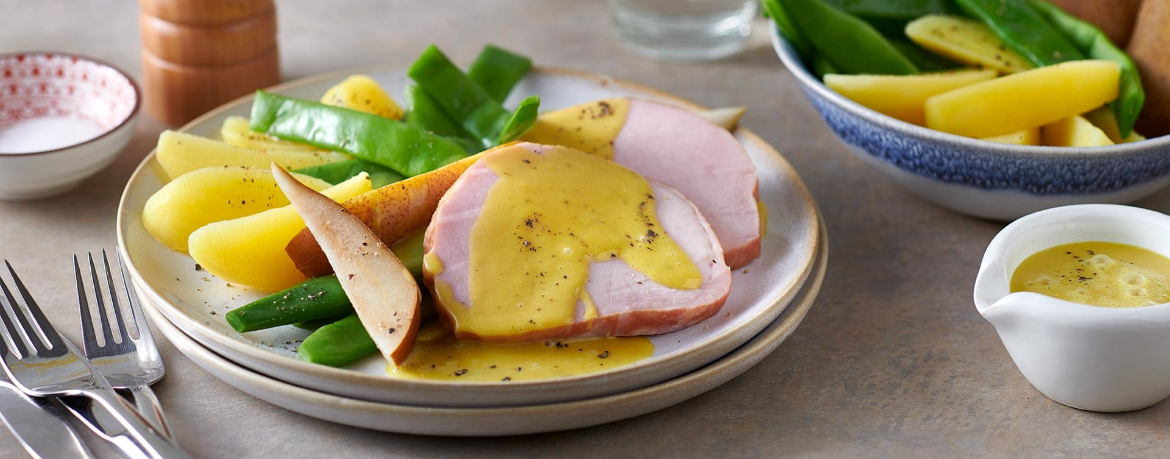 Kasseler mit Senfsauce, Kartoffeln und Bohnengemüse für 4 Personen von lidl-kochen.de