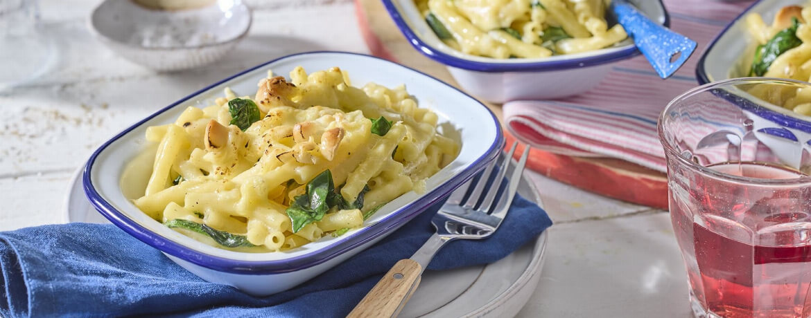 Mac and Cheese mit Spinat und Macadamianuss für 4 Personen von lidl-kochen.de