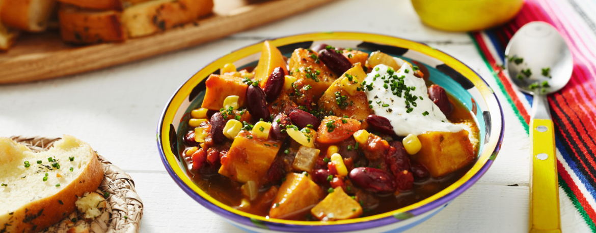 Vegetarisches Chili mit Süßkartoffeln für 6 Personen von lidl-kochen.de