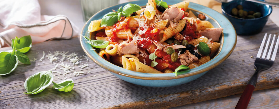 Nudeln mit Thunfisch und Oliven - Rezept | LIDL Kochen Nudeln mit Thunfisch und Oliven - Rezept | LIDL Kochen