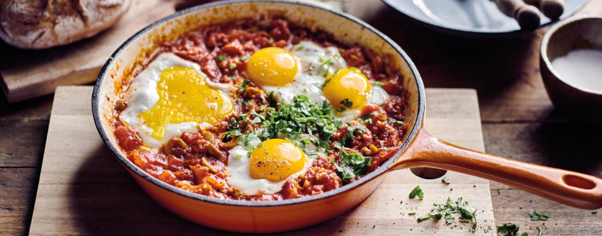 Shakshuka-Rezept mit Chorizo und grünen Oliven für 4 Personen von lidl-kochen.de