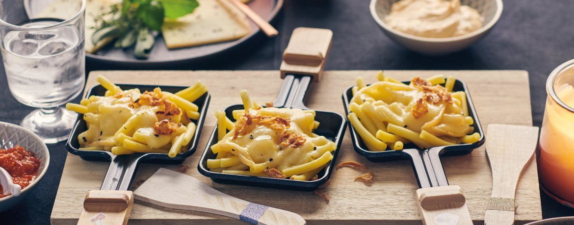 Raclette Pfännchen mit Nudeln für 4 Personen von lidl-kochen.de