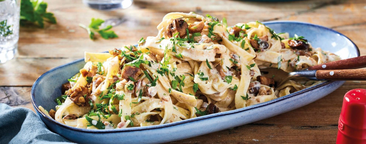 Pasta mit Maronensoße und Pilzen für 4 Personen von lidl-kochen.de