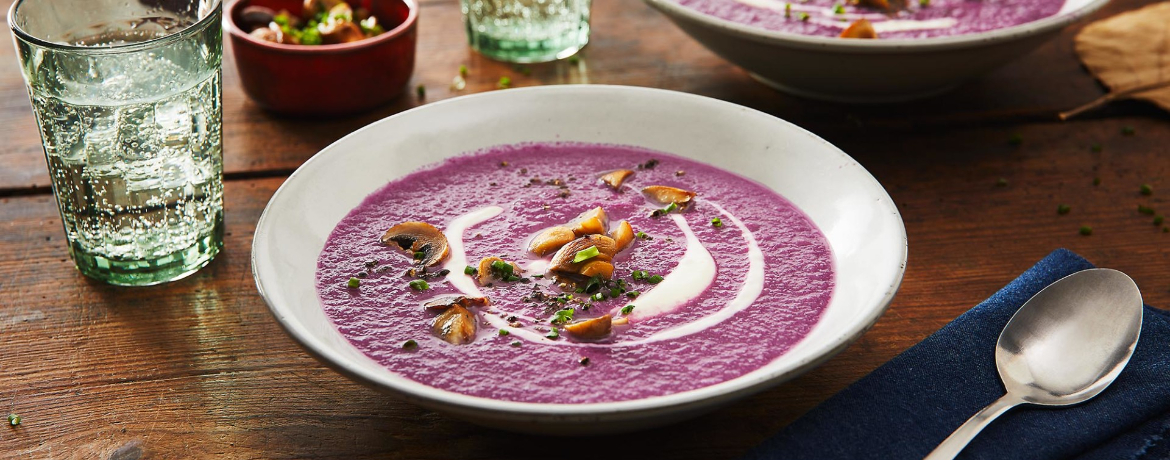 Vegetarische Rotkohlsuppe mit Pilzen & Orange für 4 Personen von lidl-kochen.de