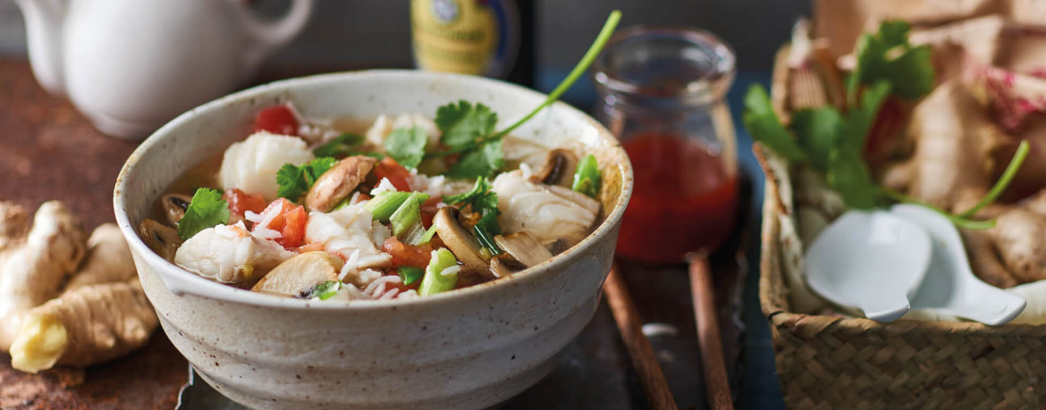 Asiatische Tomatensuppe mit Kabeljau und Reis für 4 Personen von lidl-kochen.de