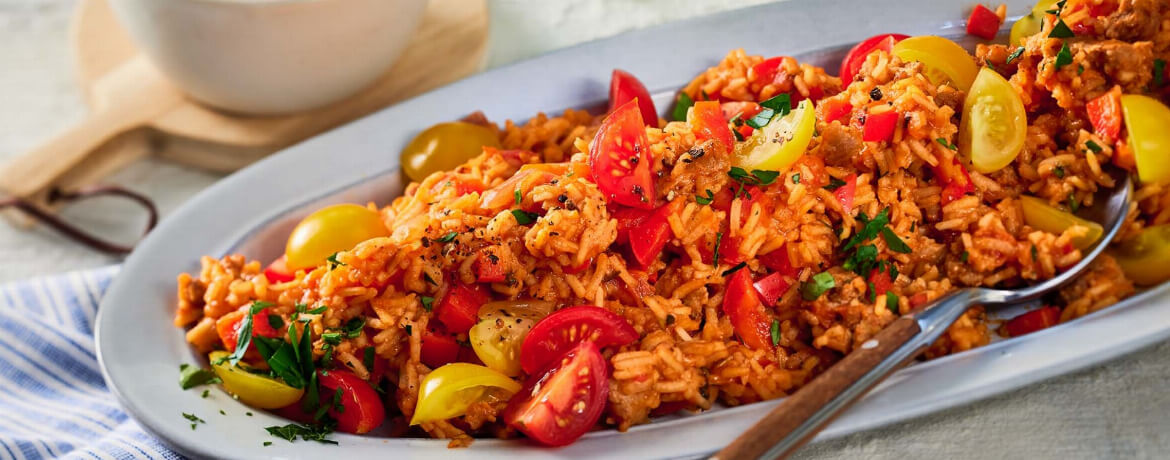 Tomatenreis mit Bratwurst - Rezept | LIDL Kochen