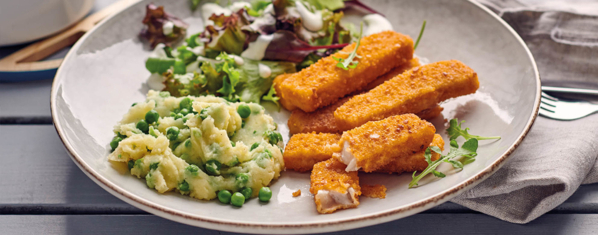 Fischstäbchen mit Erbsenpüree für 4 Personen von lidl-kochen.de