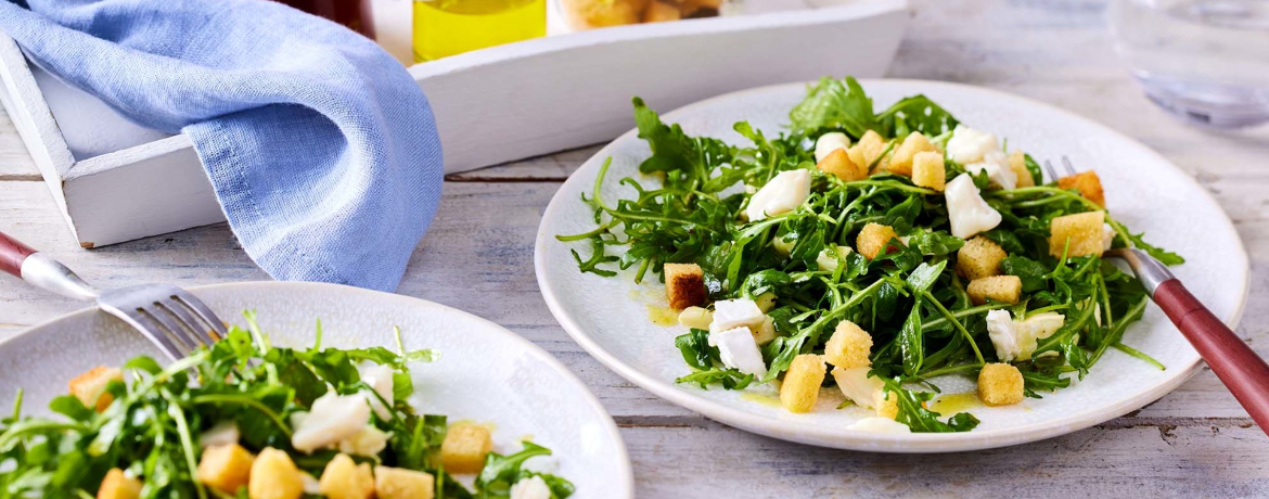 Rucolasalat mit Ziegenkäse und Croûtons für 4 Personen von lidl-kochen.de