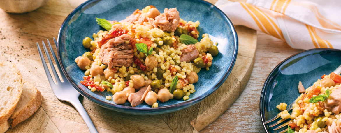 Thunfischsalat „Couscous“ mit Baguette für 4 Personen von lidl-kochen.de