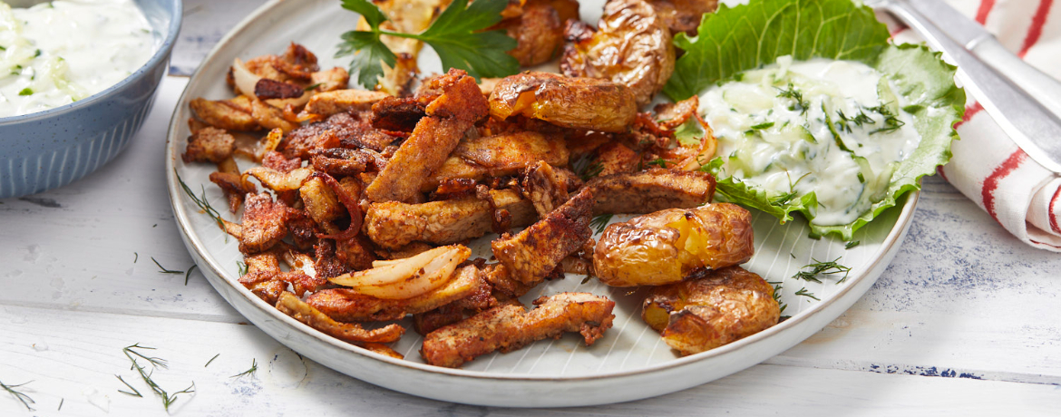 Tofu-Gyros mit Zatziki und knusprigen Smashed-Kartoffeln für 4 Personen von lidl-kochen.de