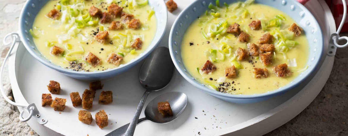 Lauch-Kartoffelsuppe mit Brotcroûtons - Rezept | LIDL Kochen