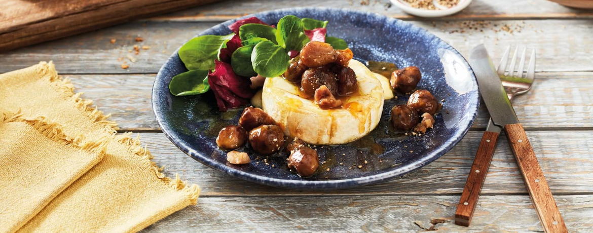 Gebackener Camembert mit glasierten Maronen und Salat für 4 Personen von lidl-kochen.de