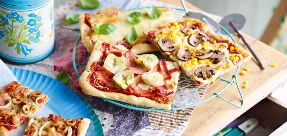 Pizza Vier Jahreszeiten für 4 Personen von lidl-kochen.de