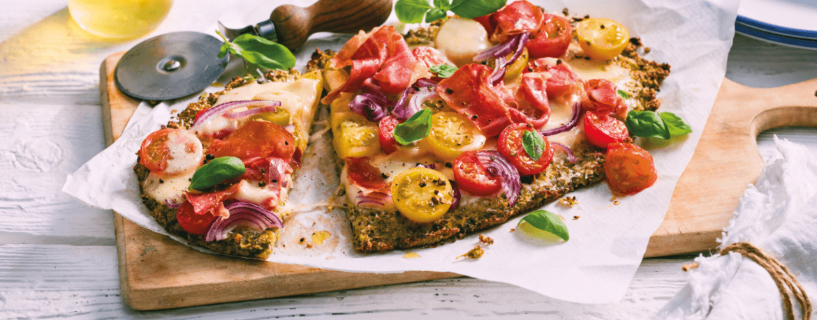 Low-Carb-Pizza mit Brokkoli und Schinken für 4 Personen von lidl-kochen.de