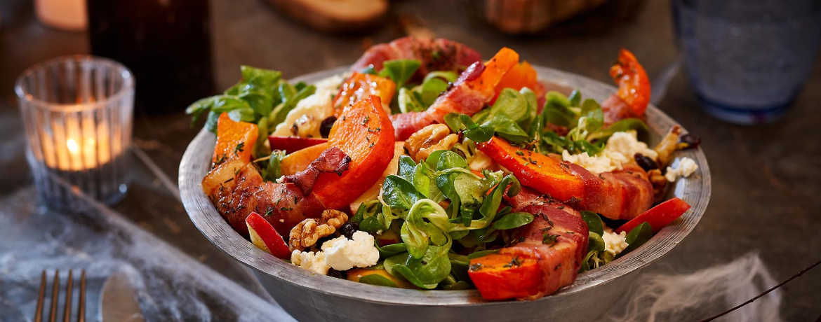 Herbstlicher Kürbissalat mit gebackenen Kürbiswedges für 4 Personen von lidl-kochen.de