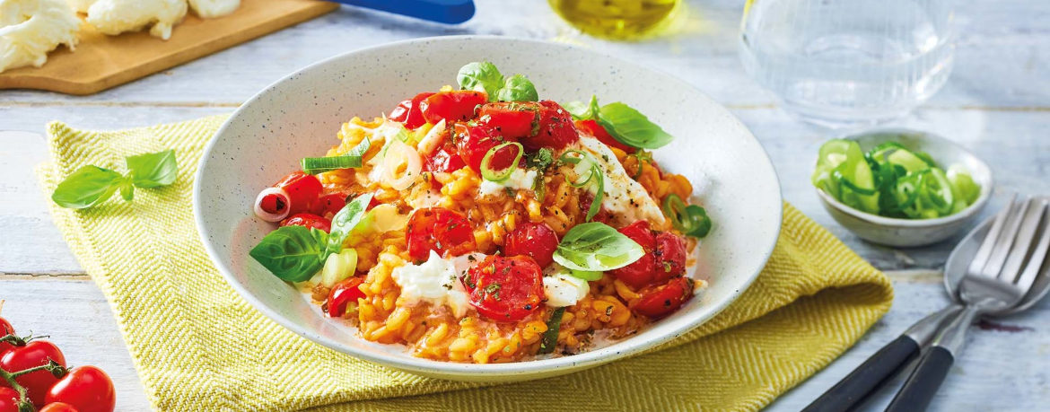 Risotto à la Caprese mit gezupftem Mozzarella für 4 Personen von lidl-kochen.de