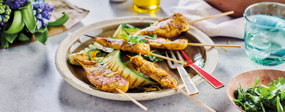 Hähnchenspieße mit gegrillter Zucchini für 4 Personen von lidl-kochen.de