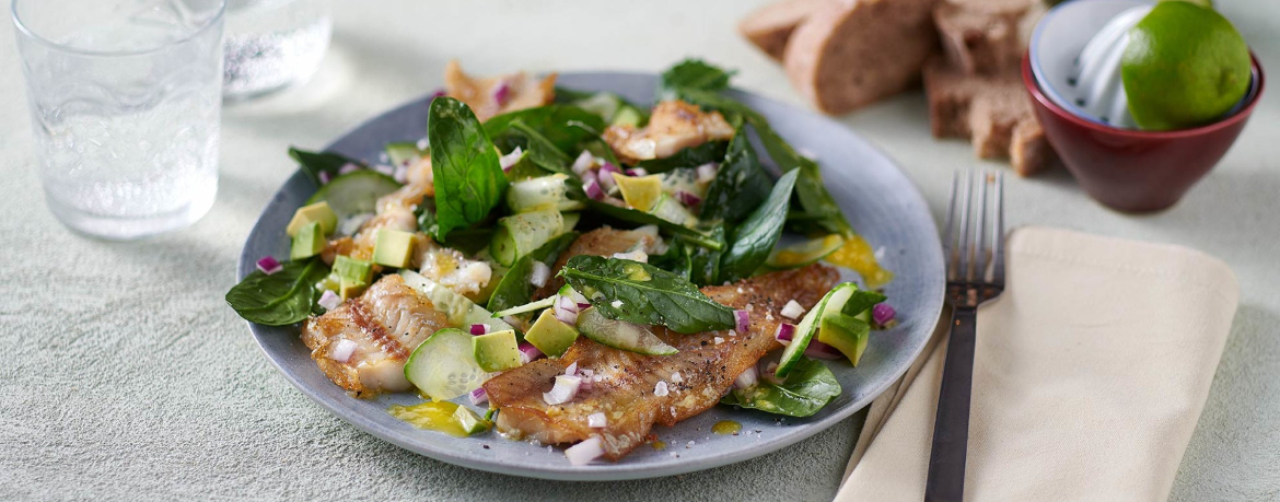 Salat mit gebratenem Seelachs für 4 Personen von lidl-kochen.de