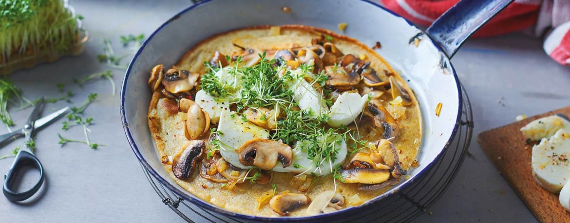 Herzhafte Vollkorn-Pfannkuchen mit Champignons und Mozzarella für 4 Personen von lidl-kochen.de