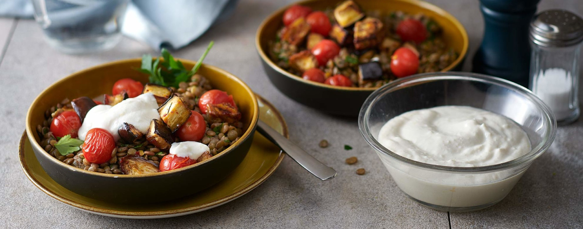 Linsen-Bowl mit geschmorter Aubergine für 4 Personen von lidl-kochen.de