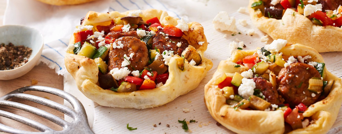 Vegane Meatball-Galettes mit Toskana-Gemüse für 4 Personen von lidl-kochen.de